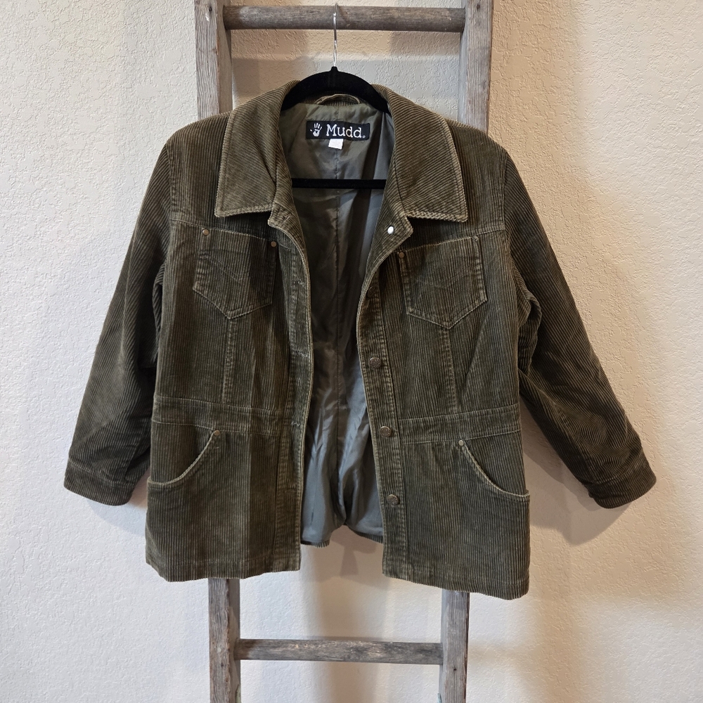Mudd Olive Corduroy Jacket - Size Large
